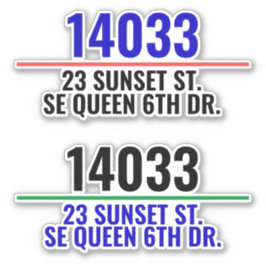 Postvaknummers adres sticker