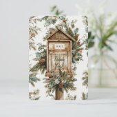 Postvervoerder Bedankt Kaart Vakantie Mailbox (Staand voorkant)