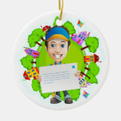 Postvervoerder / bezorger - SRF Keramisch Ornament (Voorkant)