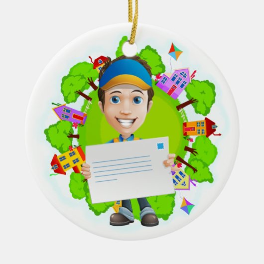 Postvervoerder / bezorger - SRF Keramisch Ornament (Voorkant)