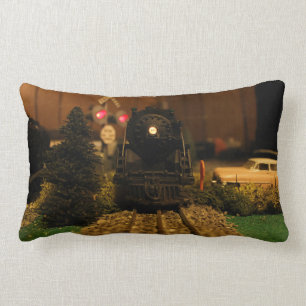 Postwar Lionel 736 Steam Engine Scene Pillow Kussen