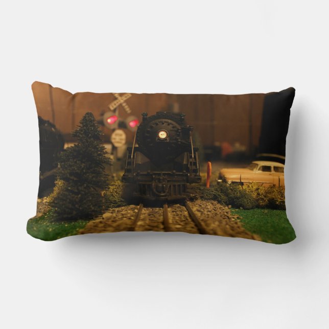Postwar Lionel 736 Steam Engine Scene Pillow Kussen (Voorkant)