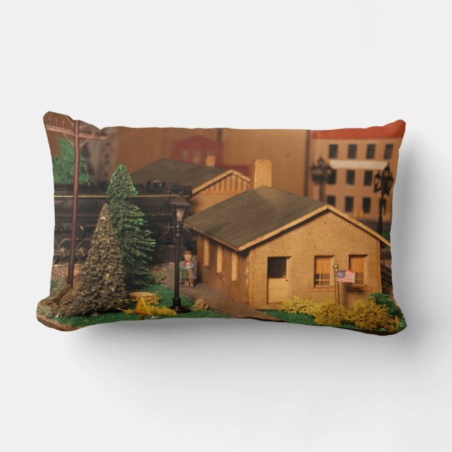 Postwar Lionel Trains en Town Pillow Kussen (Voorkant)