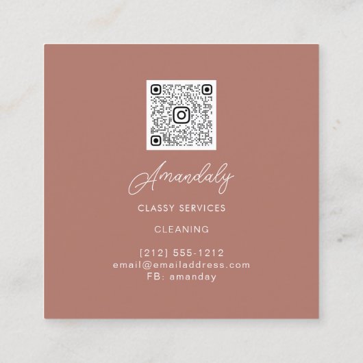 Postwissel Kantoor Logo QR-code Vierkante Visitekaartje (Achterkant)