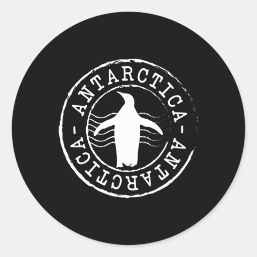 Postzegel Antarctica Pinguïn Ronde Sticker (Voorkant)