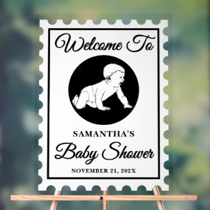  postzegel Baby shower Welkom Acryl Bord