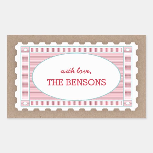  postzegel cadeau Label Sticker (Voorkant)