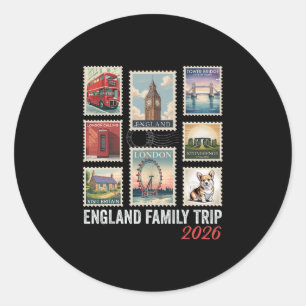 Postzegel Engeland Familie Reis 2026 London Eye Ronde Sticker