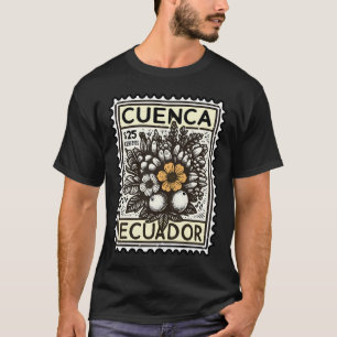 postzegel Flores Cuenca, Ecuador T-shirt