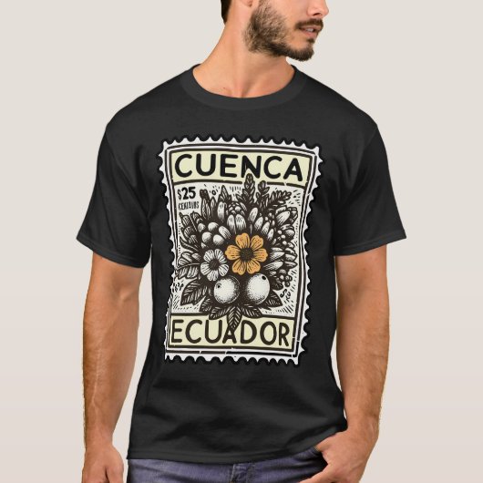 postzegel Flores Cuenca, Ecuador T-shirt (Voorkant)