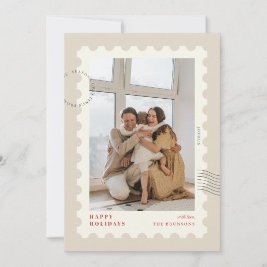Postzegel Fotolijst Kerstmis Feestdagenkaart (Voorkant)