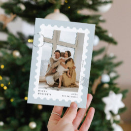 Postzegel Fotolijst Kerstmis Feestdagenkaart