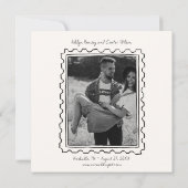 Postzegel Handgetekende Save The Date Kaart (Achterkant)