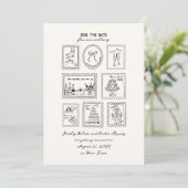 Postzegel Handgetekende Save The Date Kaart (Staand voorkant)
