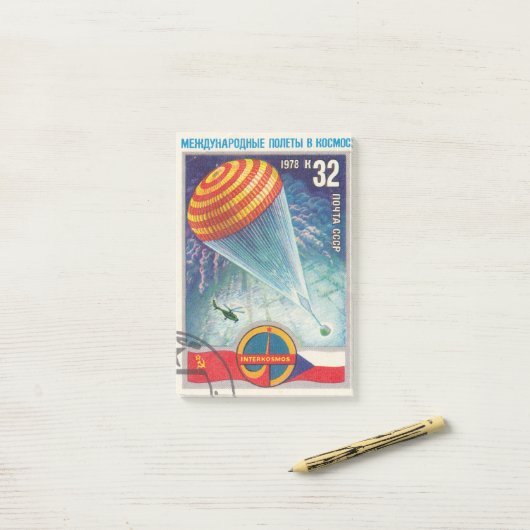 postzegel Interkosmos Post-it® Notes (Op bureau)