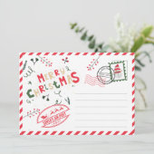  postzegel Kantoor kerst Feestdagenkaart (Staand voorkant)