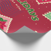 Postzegel kerst cadeaupapier (Hoek)