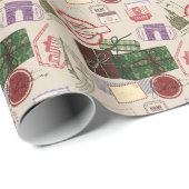 Postzegel kerst cadeaupapier (Rol Hoek)