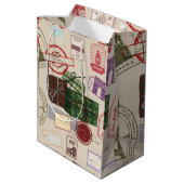 Postzegel kerst medium cadeauzakje (Achterkant Gekanteld)