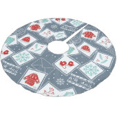 Postzegel Kerstvakantie Rood Blauw Schattige Kerstboom Rok (Gekanteld)