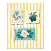  postzegel Keuken Print | Retroblauw Foto Afdruk (Voorkant)