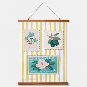  postzegel Keuken Print   Retroblauw Hangend Wandkleed
