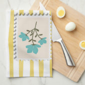  postzegel Keuken Print | Retroblauw Theedoek (Quarter Fold)