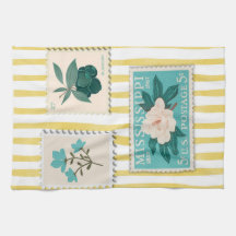  postzegel Keuken Print | Retroblauw