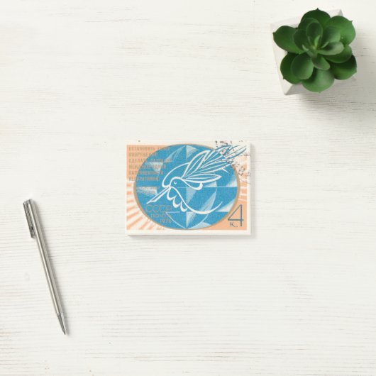 Postzegel met een duif van rust post-it® notes (Kantoor)