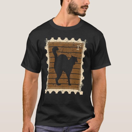 Postzegel Met Een Kat T-shirt (Voorkant)