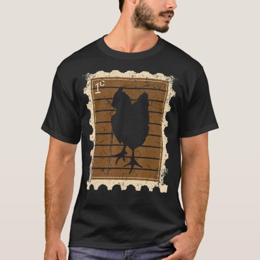 Postzegel Met Een Kip T-shirt (Voorkant)