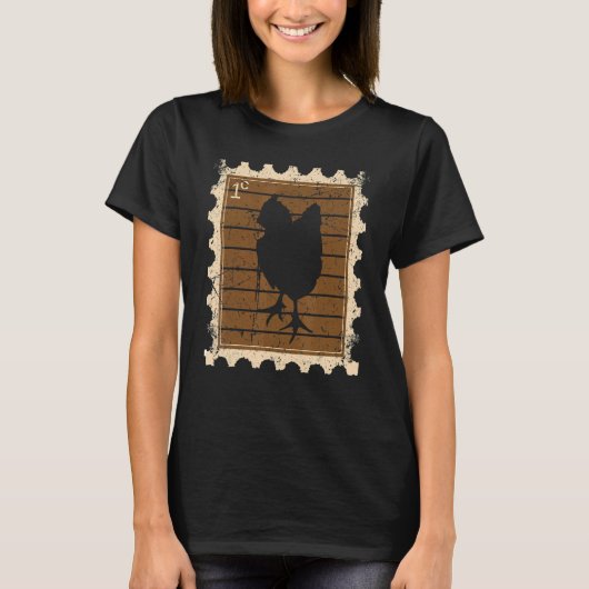 Postzegel met een kip t-shirt (Voorkant)