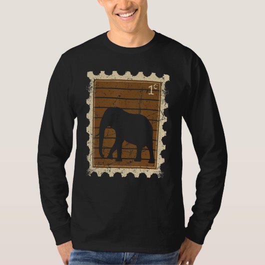 Postzegel Met Een Olifant T-shirt (Voorkant)