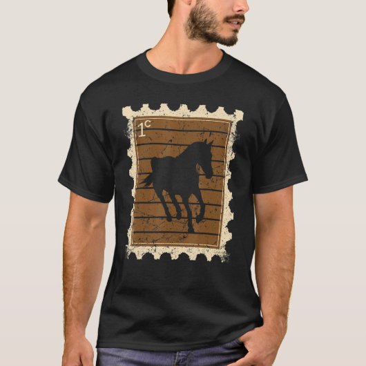 Postzegel Met Een Paard 3 T-shirt (Voorkant)