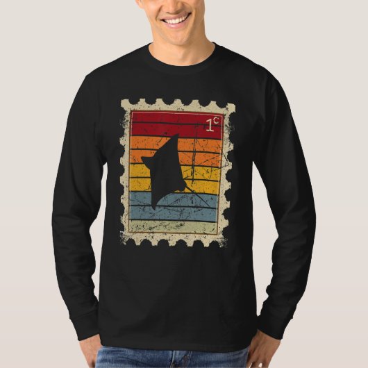 Postzegel Met Een Zonsondergang Batoidea T-shirt (Voorkant)