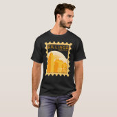 Postzegel met zonsondergang in Billings T-shirt (Voorkant volledig)