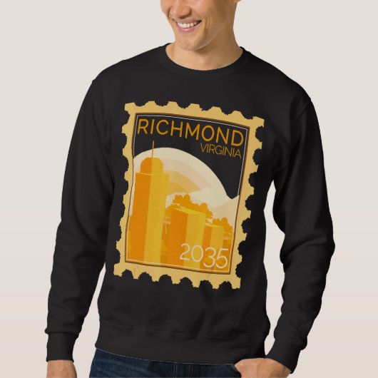 Postzegel met zonsondergang in Richmond Trui (Voorkant)