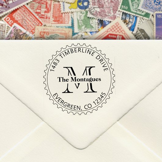 Postzegel Rand Ronde Retour Adres Stempel