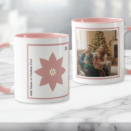 Postzegel Roze Poinsettia Kerst Foto Mok