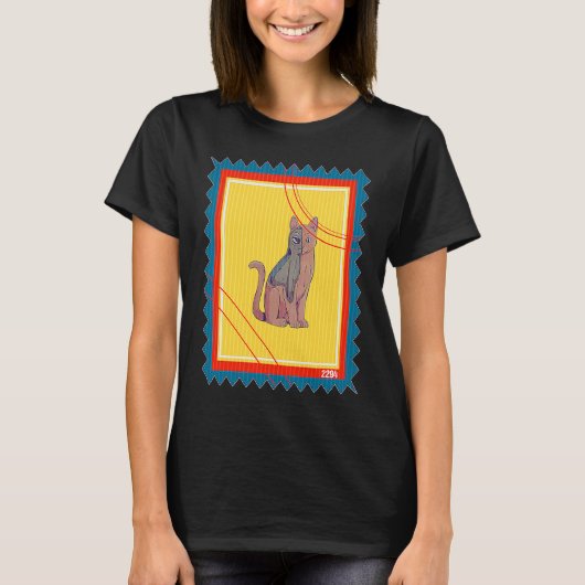 Postzegel Ruimtekat Alien T-shirt (Voorkant)