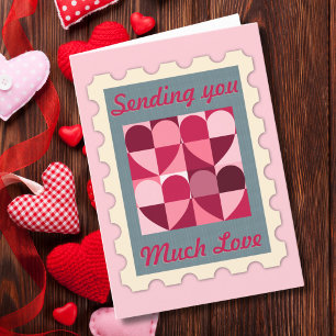 Postzegel 'Sending U Much Love' Valentijnsdag Feestdagen Kaart