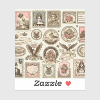 postzegel-stijl stickers voor invitant