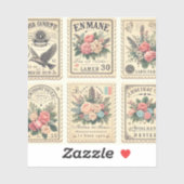  postzegel-stijl stickers voor invitant (Vel)