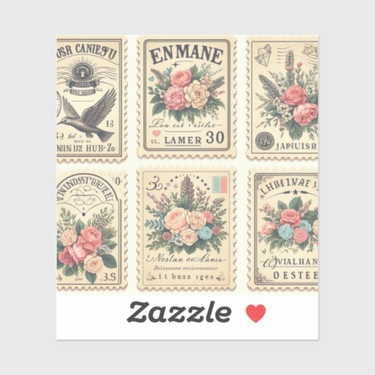 postzegel-stijl stickers voor invitant (Vel)