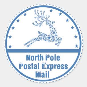 postzegel van de noordpool-post ronde sticker