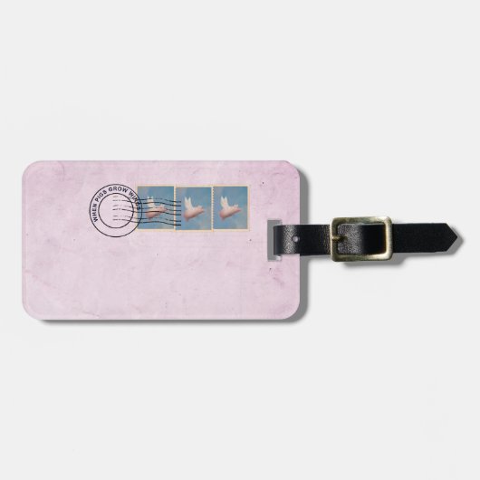 postzegel voor varken bagagelabel (Voorkant horizontaal)