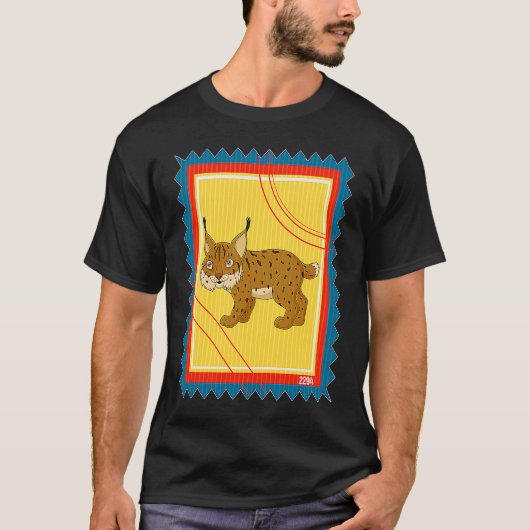 Postzegel Wilde Kat Caracal T-shirt (Voorkant)