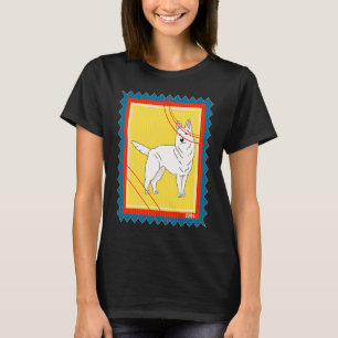 Postzegel Witte Duitse Herder T-shirt