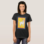 Postzegel Witte Duitse Herder T-shirt (Voorkant volledig)