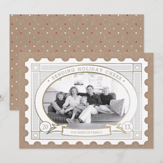  postzegelfotokaart feestdagenkaart (Voorkant / Achterkant)